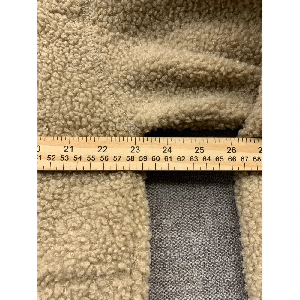 Universal Thread Goods Co Faux Fur Jacket Womens Small Beige Mock Neck Warm Wear